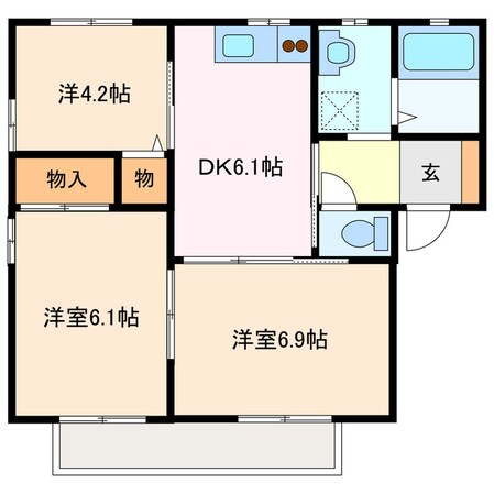 鈴鹿サーキット稲生駅 徒歩12分 2階の物件間取画像